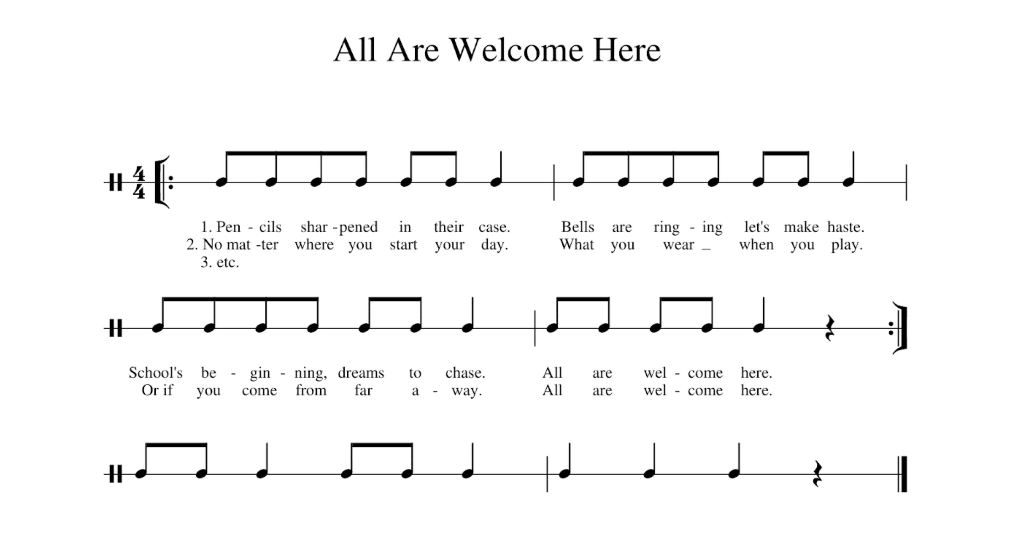 score all are welcome here
